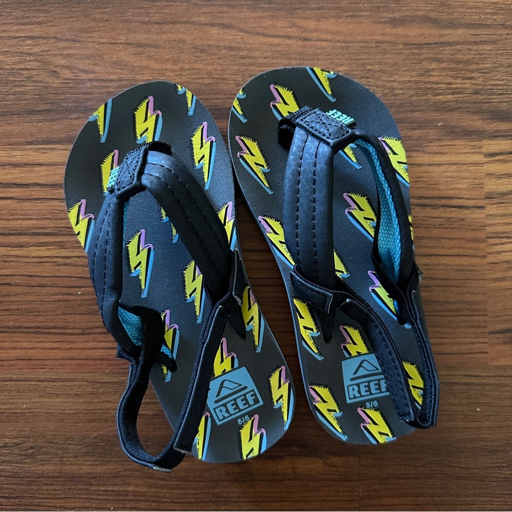 Reef Little Ahi Lightening Bolt Flip Flops